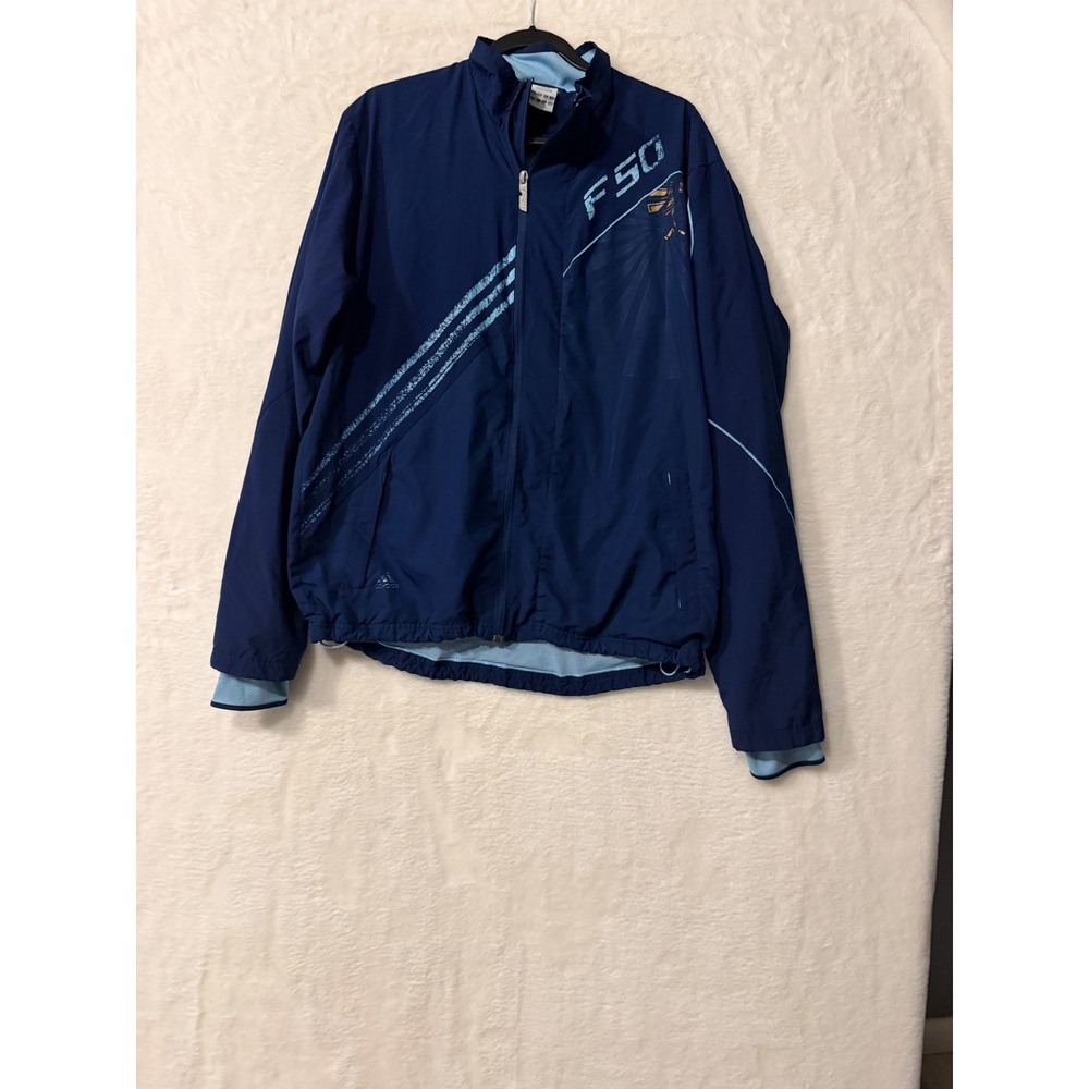 Adidas F50 Soccer Windbreaker Jacket Mens XL Navy Blue Full Zip Mesh Lined